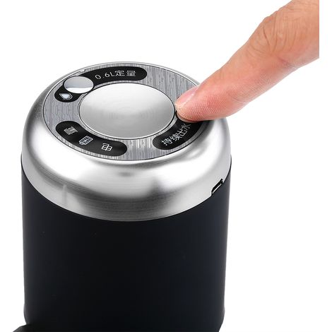 Kabelloser, per USB aufladbarer elektrischer automatischer Trinkwasserflaschenspender mit intelligenter Pumpe, intelligenter Typ, schwarz (1/5)