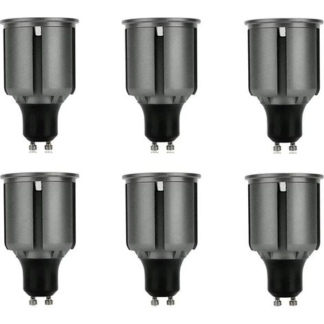 Lot de 6 ampoules LED GU10 à long col 80 mm, 9 W, économie d\'énergie, équivalent à des ampoules halogènes de 80 W, 720 lm, angle de faisceau 120° (blanc chaud) [Classe énergétique A]
