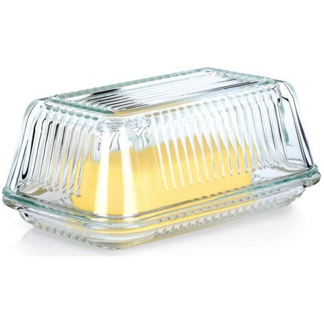 Beurrier en verre, récipient de cuisine pour conserver et servir le beurre