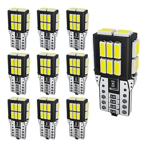 Ampoule LED T10 W5W Anti Erreur CANBUS 194 168 501 24SMD pour Voiture LED Intérieur Dôme Porte Plafonnier Feu Position Coffre Plaque D'immatriculation 12V Blanc (1/5)