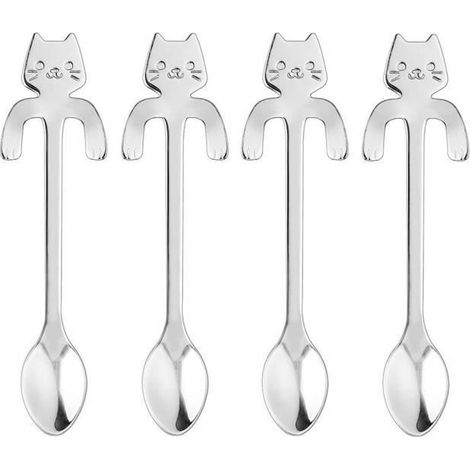 Lot Cuilleres Chat à Café Originales Dessert (1/4)