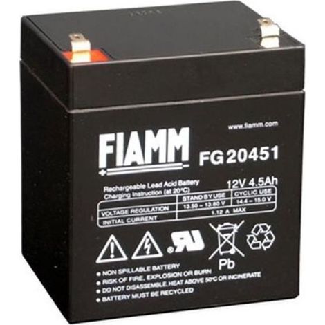 Batterie plomb-acide - Fiamm FG20451 - 12V - 4.5Ah - Sans entretien
