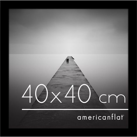 Cadre Photo 40x40 cm Noir - Cadre Carré 40x40 cm en Bois MDF avec Plexi Poli et Matériel de Suspension Murale (1/5)
