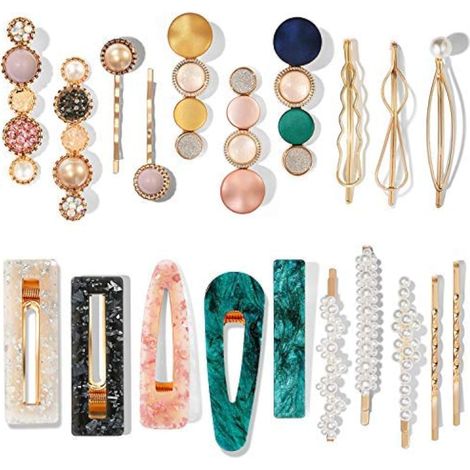 Lot de 20 pinces à cheveux fantaisie en résine acrylique, motif perles macaron, barrettes et épingles à cheveux mignonnes, accessoires de coiffure bohèmes et élégants, cadeaux pour et filles, décorat (1/5)