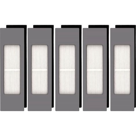 Lot de 5 filtres HEPA compatibles aspirateurs robots Ecovacs Deebot Ozmo T8 et T9, filtres de rechange haute filtration pour poussières fines (1/5)