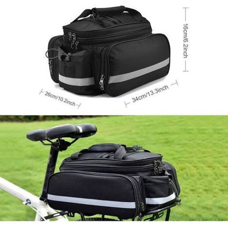 1 Sacoche Porte-bagages Vélo, Nylon Imperméable, Grande Capacité 25-30L, Bandes Réfléchissantes, Cyclisme Quotidien (1/4)