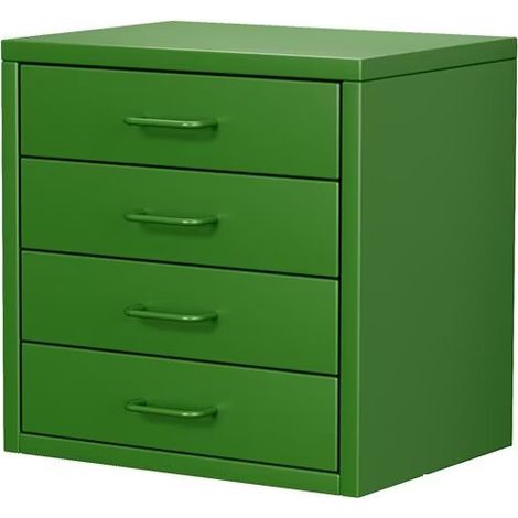 Table De Chevet,Vert, Table De Nuit Sobre Avec 4 Tiroirs, Convient Pour Tout Lit Et Toute Chambre, 35 x 26 x 35 cm