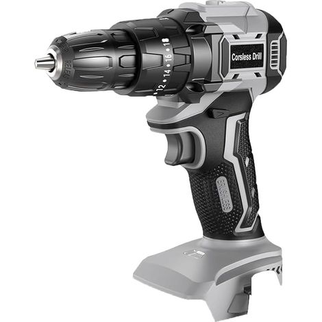 21V Cordless Drill Body (20+1 Torque Settings), Brushless Motor, Without Battery or Charger, Grey (1/2)