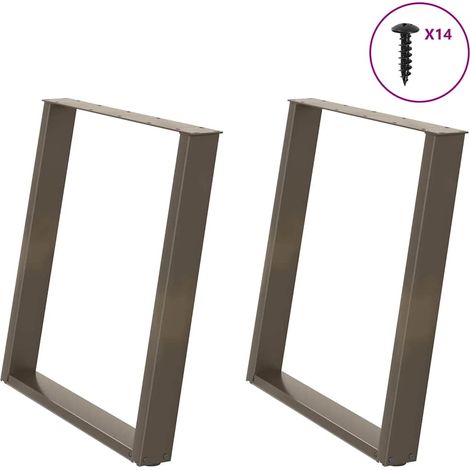 Esstischbeine U-Form 2 Stk. Naturstahl 80x(72-73) cm Stahl