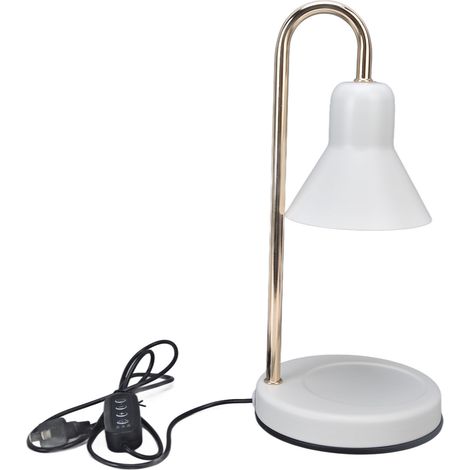 Lampe chauffe-bougie avec 3 niveaux de luminosité, minuterie, luminosité réglable, revêtement métallique, ampoule GU10, prise américaine (110–240 V) (1/5)