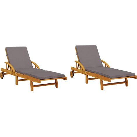 Maison Exclusive - Lettini 2 pz con Cuscini 200x68x83 cm Legno Massello di Acacia (1/5)