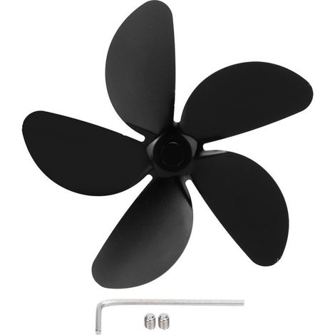 Ventilateur de cheminée universel à 5 pales en alliage d'aluminium, accessoire chauffant noir- (1/5)