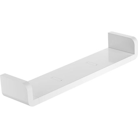 Preuve de l'eau sans poinçonnage support mural blanc présentoir mural étagère présentoirs douche savon support de rangement Cubby étagère de rangement affichage salle de bain support mural,18.31x4.26x (1/4)
