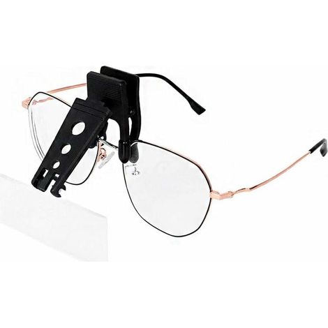 Clip-on magnifying glass with 3 interchangeable lenses, convenient for reading and leisure, hands-free design