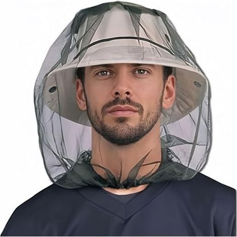 Chapeau Moustiquaire - Filet Anti-Insectes 15D En Fibre De Carbone - Pour Randonnée Jardinage Pêche - 1 Pièce