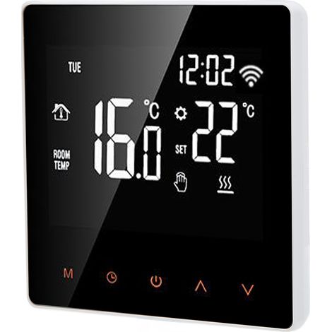 Thermostat intelligent WiFi LCD ME81H, universel pour chaudières à eau/murales/chauffage au sol électrique, Graffiti Smart AC230V, panneau blanc, boutons orange, 3A (1/5)