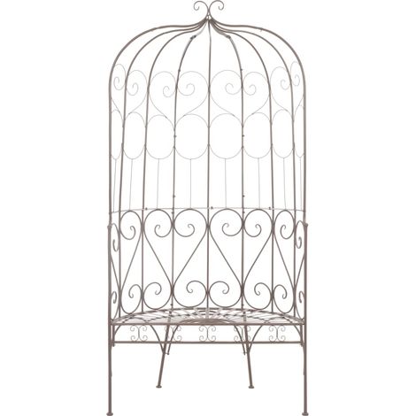 INLIFE Banc de jardin 95 cm Fer Marron antique (1/5)