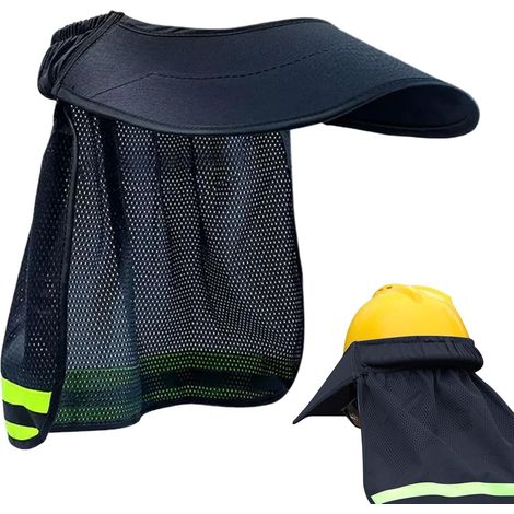 Visière solaire en maille pour casque de sécurité Bande réfléchissante de fixation pour casque de chantier, idéale pour les travaux de jardinage, les entrepôts et les activités de plein air. (1/5)