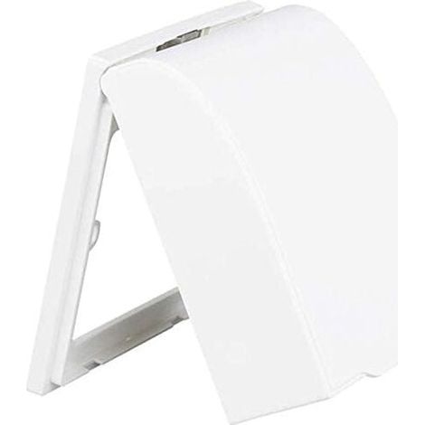 Boîtier étanche en plastique pour interrupteur mural, sonnette de porte, couvercle rabattable pour la maison (blanc) (1/4)
