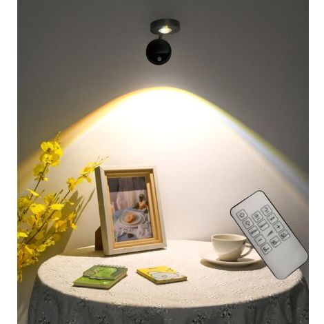 1 pièce Ampoule œil de chat avec détecteur de mouvement, lampe de peinture, applique murale LED, rechargeable,magnétique à 360° avec télécommande Noir (1/5)