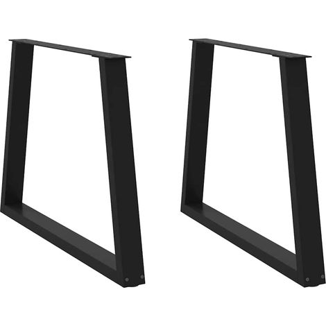 Pieds de table à manger en V, acier thermolaqué noir, 2 pièces, 90 x 72–73,3 cm - PANGIVO (1/5)