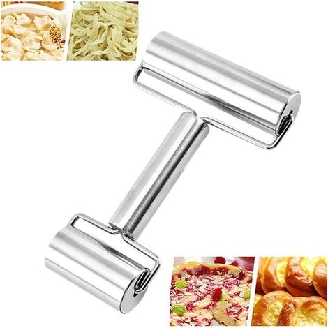 Rouleau à pâtisserie antirouille, outil pour étaler la pâte, rouleau à pâtisserie double, rouleau à pâtisserie en métal antiadhésif (1/5)