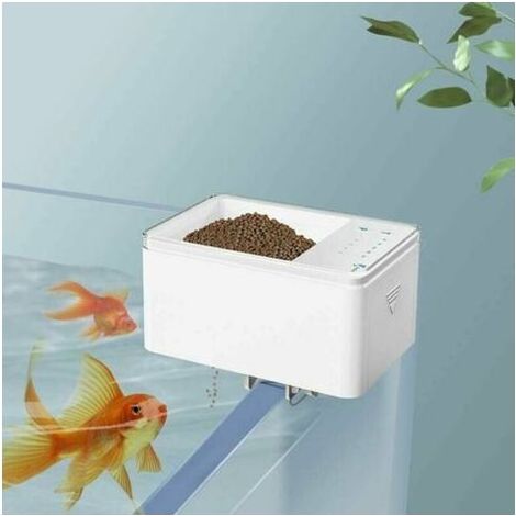 Automatischer Fischfutterautomat mit intelligenter digitaler Zeitschaltuhr. 70-ml-Futterautomat, batteriebetrieben, ideal für Aquarien und Fischteiche. (1/5)