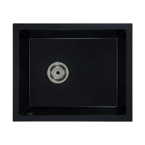 ZELVO Küchenspüle, Spülbecken, Spüle Granit schwarz 560 x 460 x 200 mm Model 6 (1/2)