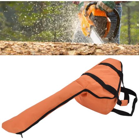 Bolsa de lona Oxford para accesorios de motosierra universales con práctica cremallera lateral para trabajos forestales --Crezuo