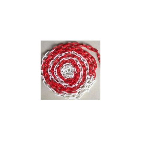 Chaîne de signalisation en plastique rouge et blanc 10m – Haute visibilité – Résistante aux intempéries – Pour chantiers et événements (1/4)