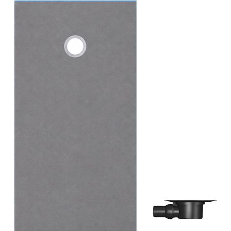 Wedi – Receveur de douche à carreler 200 x 100 cm – Épaisseur 4 cm – Évacuation excentrée – Bonde horizontale incluse – Pour douches à l'italienne