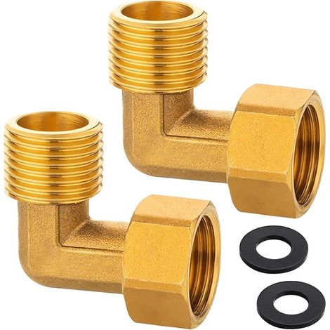 2 raccords vissés mobiles en laiton, coude en laiton 1/2 pouce 90°, 1/2" AG/IG coudé mobile avec joint torique, raccord coudé DN15 90 degrés pour installations d'eau et systèmes de chauffage central (1/5)