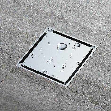 1 pièce Bonde de douche carrée Divers accessoire de portail, grand débit, noyau désodorisant en laiton, finition nickel brossé, 100 × 100 mm