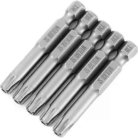 Embout pneumatique magnétique S2 pour perceuse électrique, tête en forme de fleur de prunier avec trou central WEILIGU, lot de 5, 75 mm, T30