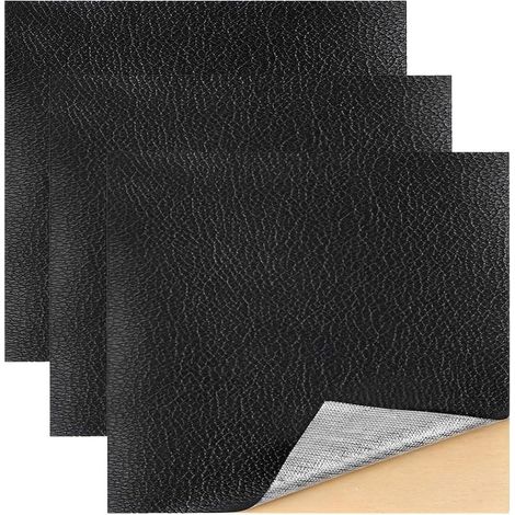 20 x 30 cm,3 Pcs patchs autocollants en cuir synthétique Kit de réparation en cuir synthétique Noir Pour sièges de voiture canapés meubles sacs (1/5)