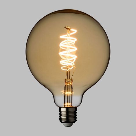 Ampoule Spirale E27 Vintage Globe Ø 125 Blanc Chaud 4W (1/2)