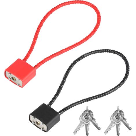 Lot de 2 cadenas en corde d'acier avec clés et corde en acier robuste à anse longue, cadenas à câble flexible avec clés pour poubelle à roulettes, vélo, valise, portail, casier de gym (1/5)
