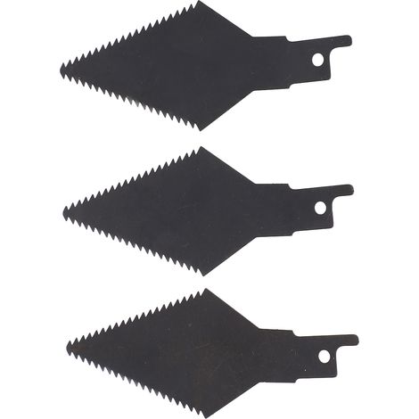 Lot de 3 lames acier carbone double tranchant pour scie sauteuse, decapage joints carrelage sol mur ciment ragréage (1/5)