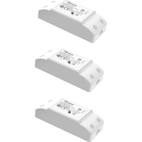 SONOFF BASICR4 Interrupteur Connecté WiFi, 10A/2200W Interrupteur Intelligent WiFi, Protection Auxiliaire Contre la Surchauffe, Commande Vocale, Compatible avec Alexa/Google Home,Home Assistant-3pcs (1/5)