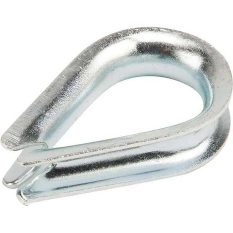 Cosse-cœur 19mm acier zingué pour câble acier métallique serre support fixation boucle (1/2)