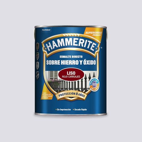 Hammerite Esmalte Metálico Liso Brillante Rojo Carruaje 750 ml