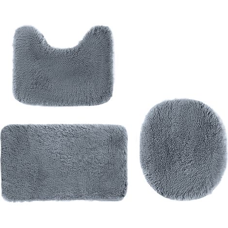 Tapis De Salle De Bain - Set De 3 Pièces Tapis De Baignoire Contour Et Couvre-Cuvette - Microfibre Douce Et Antidérapant Avec Dos En Caoutchouc - 40x60 cm 40x50 cm 40x38 cm - 3 Pièces (1/5)