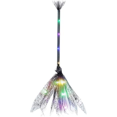 Balai De Sorcière Décoratif 65 cm Accessoires Cosplay Fête Lumineux Décoration balai d'Halloween Pour Performance Scénique Cosplay Fête Vacances Intérieur Extérieur Maison Bar (1/5)