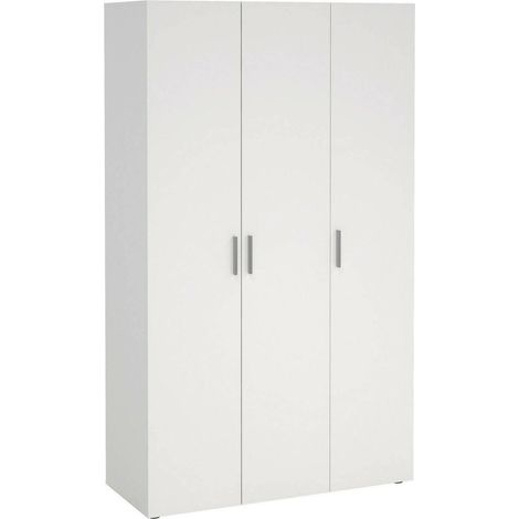 Dmora - Armario 3 puertas Isabelle, Muebles de dormitorio, Vestidor, Armario de ropa, 118x50 h201 cm, Blanco