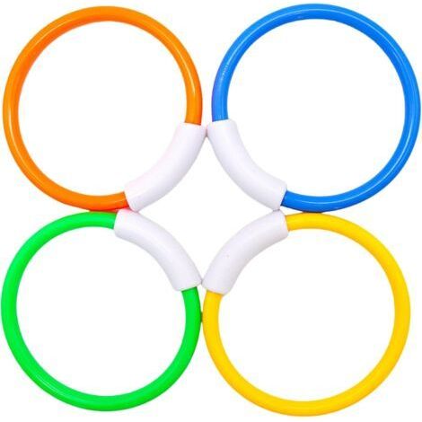 4 pieces children's swimming pool toys, diving ring toys, summer outdoor children's swimming pool game, for entertainment, underwater training, diving, swimming, boys and girls, 7-12 years old. (1/5)