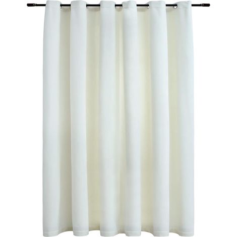 Verdunkelungsvorhang mit Metallringen Velours Creme 290x245 cm