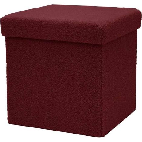Pouf Pieghevole Teddy - Bordeaux - 38x38x38 cm