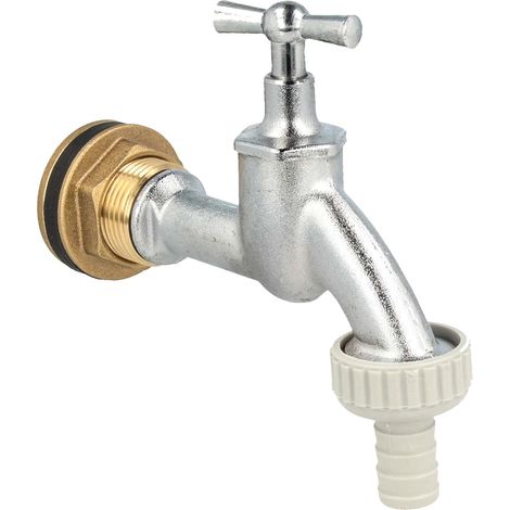 tecuro Auslaufventil mit Behälterverschraubung für Regentonne Wassertank - 1/2 Zoll (1/5)