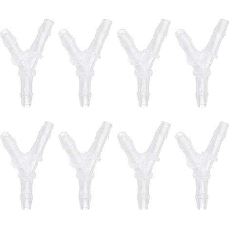 8Pcs Raccord De Tuyau À Barbe 3/16" x 3/16" Transparent (1/5)