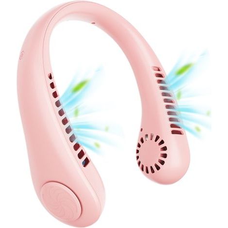 Ventilateur de cou portable sans mains, rechargeable, sans lame, puissant et silencieux pour sports extérieurs, bureau et voyages (1/5)